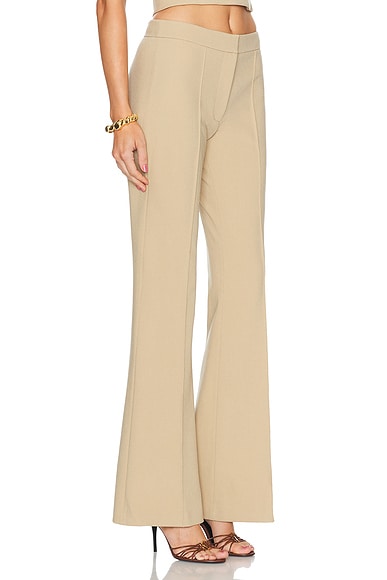 Sans Faff Lizzy Low Rise Flared Trouser In Camel