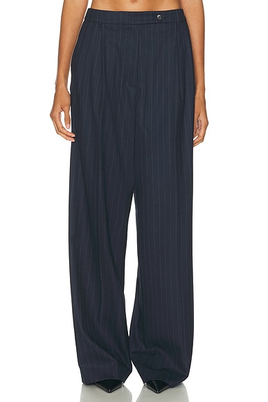 SANS FAFF Atlas Trouser in Navy Pinstripe