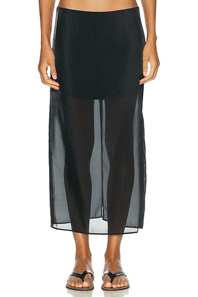 SANS FAFF Cove Silk Skirt in Black