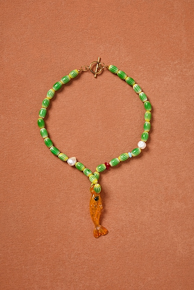 SUPLAIS for FWRD Piscis Necklace in Orange & Glass