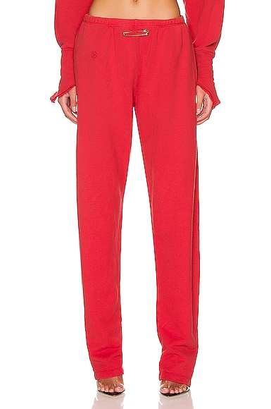 Sami Miro Vintage Asymmetric Stretch Tencel Pants In Red
