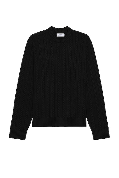 SATURDAYS NYC Nico Cable Knit Sweater in Black