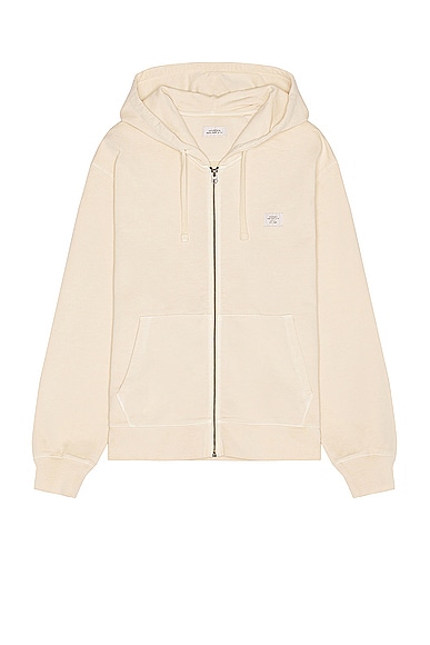 SATURDAYS NYC Canal Pigment Dyed Zip Hoodie in Biscotti