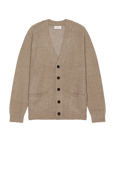 SATURDAYS NYC Fox Wool Knit Cardigan Sweater in Grey