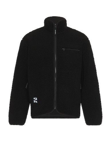 SATURDAYS NYC Spencer Polar Fleece Full Zip Jacket in Black