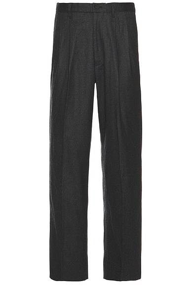 Lemaire Loose Pleated Pants in Anthracite Chine | FWRD