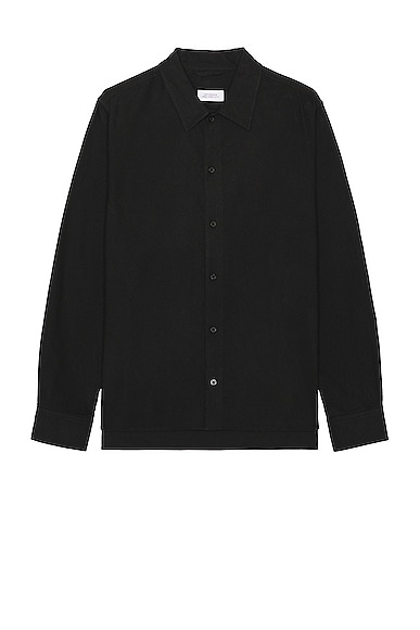 SATURDAYS NYC Broome Flannel Shirt in Black
