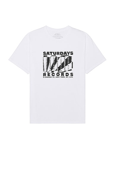SATURDAYS NYC Records Tee in White