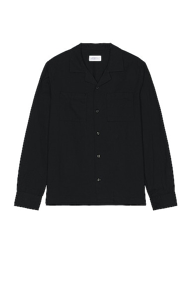 SATURDAYS NYC Marco Wool Shirt in Black