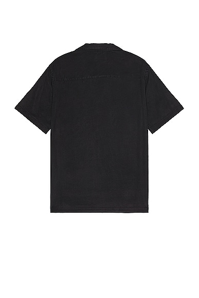Shop Saturdays Surf Nyc Gibson Pigment Dyed Short Sleeve Shirt In Black