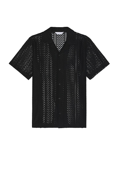 SATURDAYS NYC Canty Cotton Lace Shirt in Black