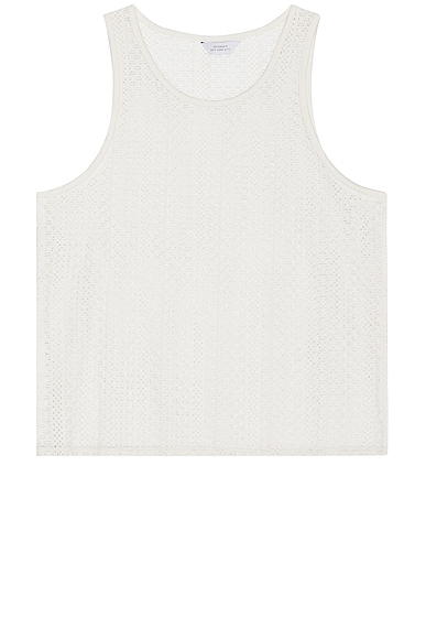 SATURDAYS NYC Gabriel Cotton Lace Tank in Ivory