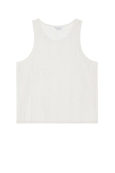 SATURDAYS NYC Gabriel Cotton Lace Tank in Ivory