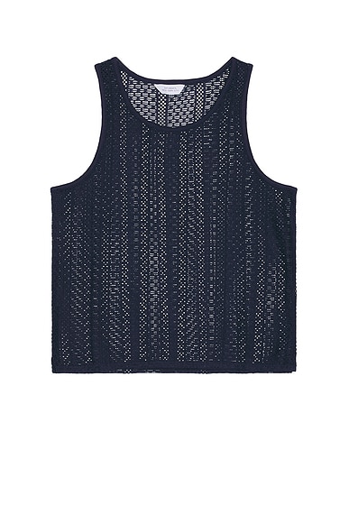 SATURDAYS NYC Gabriel Cotton Lace Tank in Navy