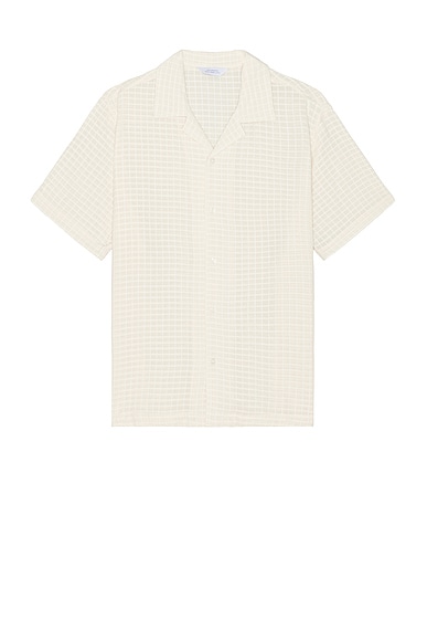 SATURDAYS NYC Canty Sheer Check Shirt in Antique White