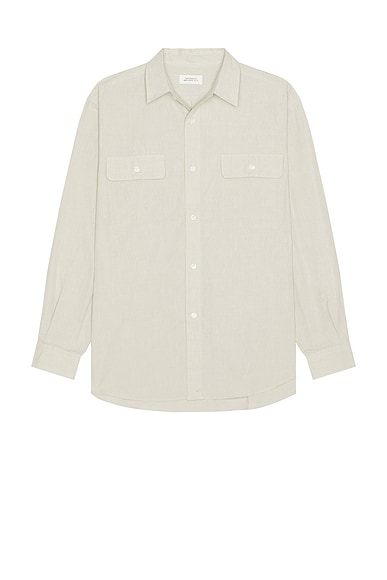 SATURDAYS NYC Chambray Work Shirt in Light Grey