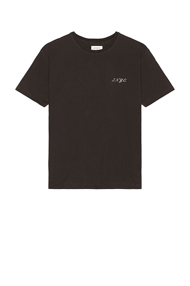 SATURDAYS NYC Pigment Dyed T-Shirt in Black