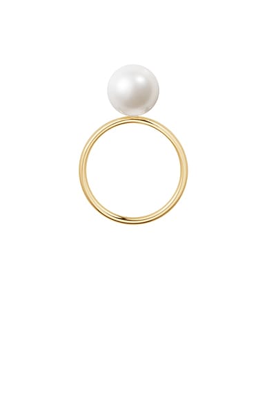 Sophie Bille Brahe Lou Ring in 14k Recycled Yellow Gold & Freshwater Pearls