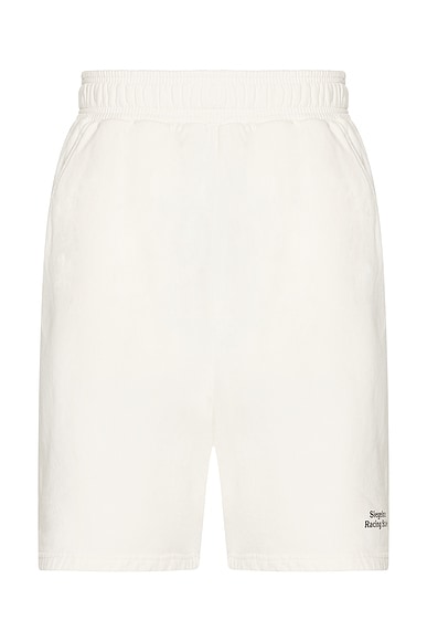 Siegelman Stable Racing Stable Oversized Sweatshorts in White & Green
