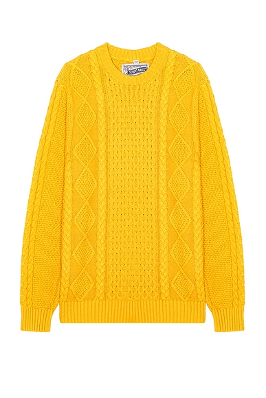 Shop Schott Cableknit Sweater In Sunflower