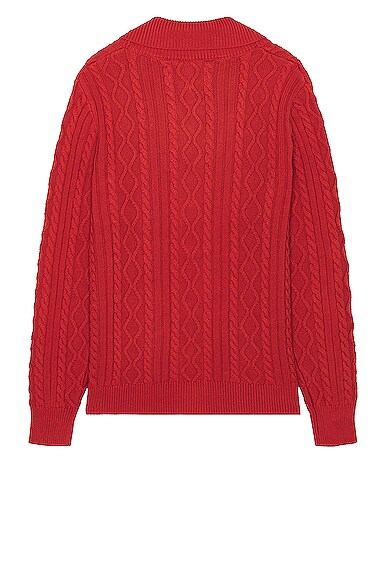 Shop Schott Cableknit Cardigan In Whisky