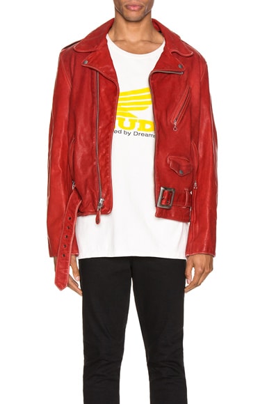 Schott×Lee Schott P614 Leather Perfecto Jacket in Red | FWRD
