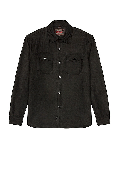 Schott CPO Wool Shirt in Black