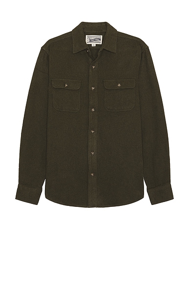 Schott Flannel Work Shirt in Olive