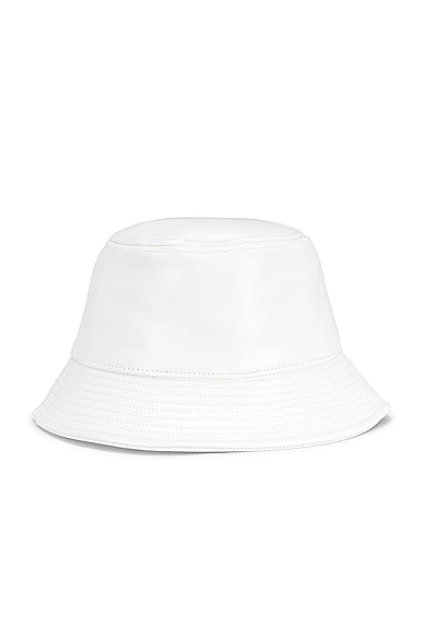 STAND STUDIO Vida Faux Leather Bucket Hat in White