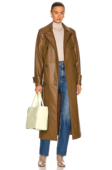 Malou Faux Leather Trench Coat