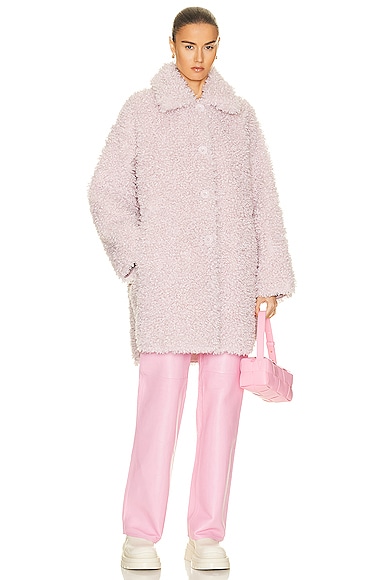 Stand Studio Gwen Faux Fur Coat In Pink