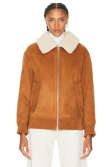 Shop Stand Studio Lillee Jacket In Tan & Natural White