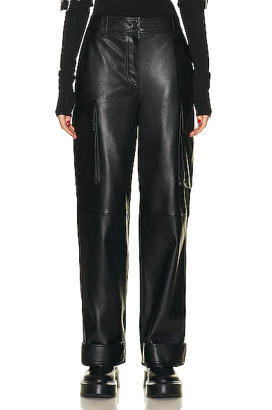 STAND STUDIO ASHA FAUX LEATHER CARGO PANT