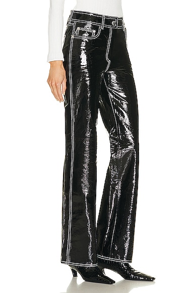 Shop Stand Studio Sandy Patent Leather Pant In Black & White