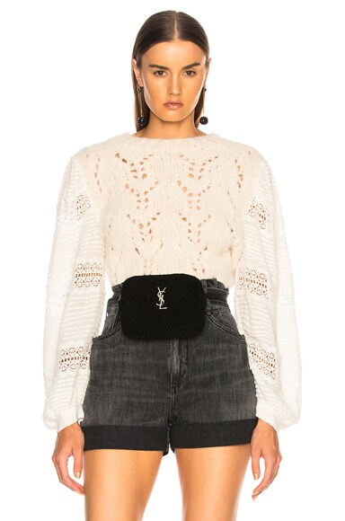 Sea Ellie Lace Combo Sweater in Cream FWRD