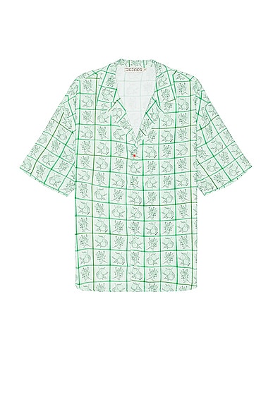 SIEDRES Colton Resort Collar Short Sleeve Shirt in Green
