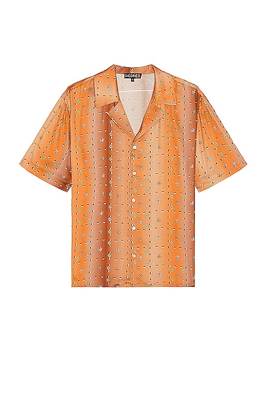 X Fwrd Resort Collar Short Sleeve Shirt in Orange