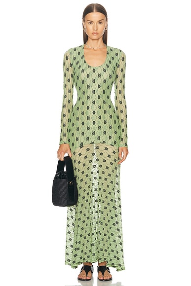 Ganni dot mesh dress online