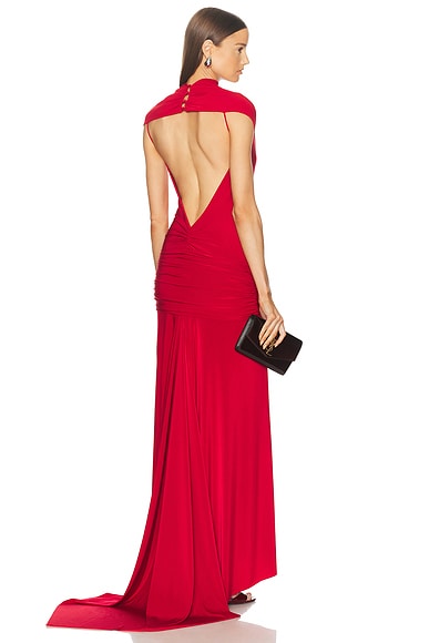 SIEDRES Flek Long Dress in Red | FWRD