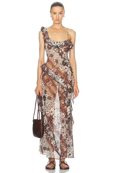 For FWRD Halter Neck Long Dress in Multi