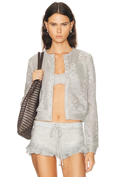 Poli Metallic Knit Cardigan