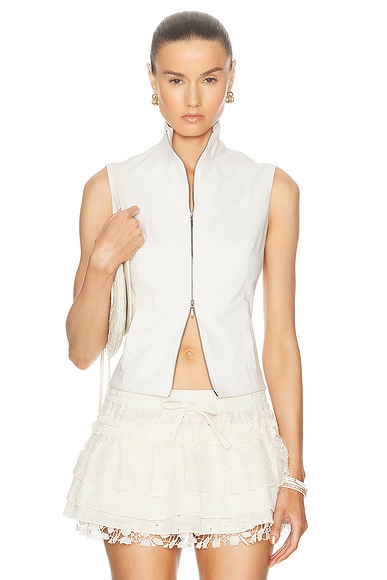 SIEDRES Yull Sleeveless Top in White