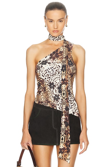SIEDRES For FWRD One Shoulder Tank Top in Multi
