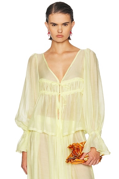 SIEDRES for FWRD Long Sleeve Top in Yellow