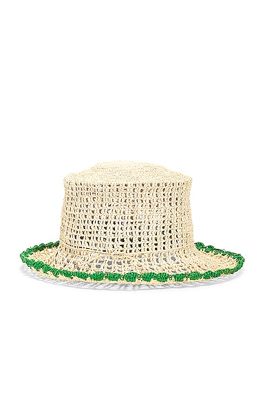 Shop Sensi Studio Crochet Hippie Hat In Natural Green