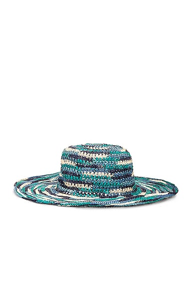 SENSI STUDIO Hippie Fiesta Hat in Blue