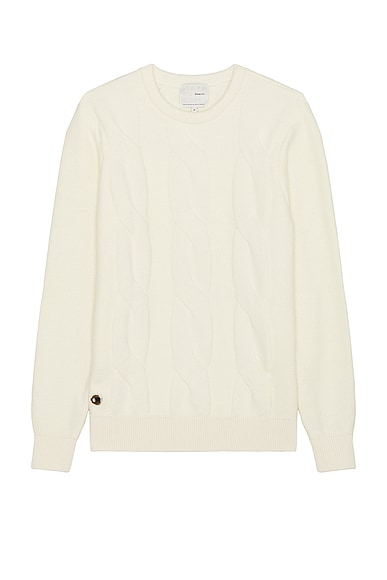 Sheep Inc. The Cable Crewneck Sweater in White