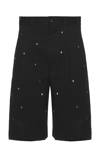Metal Bead Single Pleated Shorts