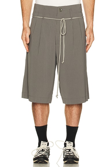 Song for the Mute Double Pleated Shorts in Grey