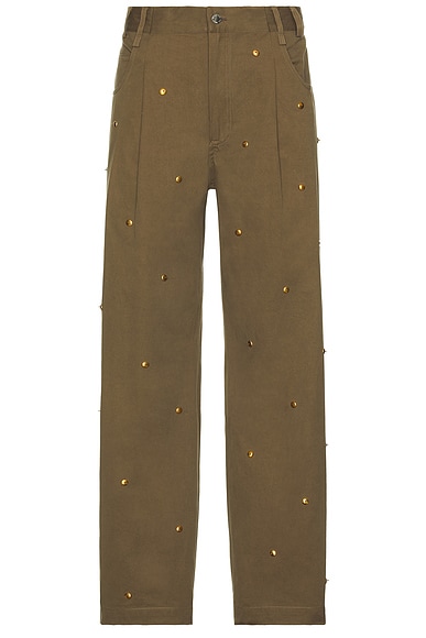 Song for the Mute Metal Bead Boyfriend Jeans in Dark Taupe